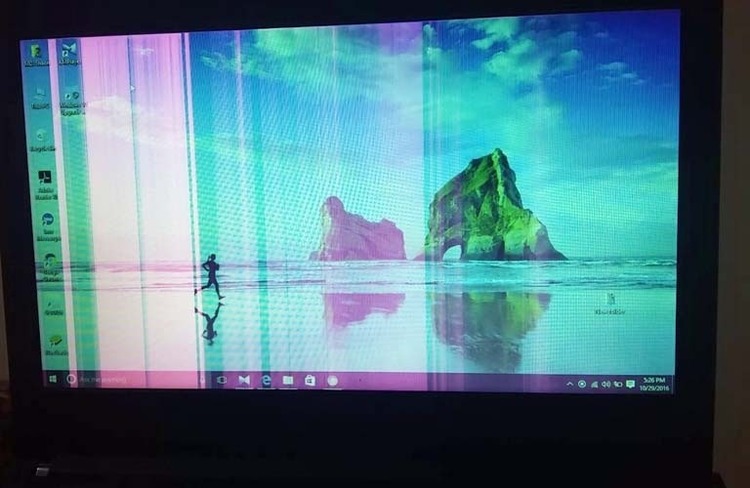 màn hình máy tính bị sọc dọc nhiều màu