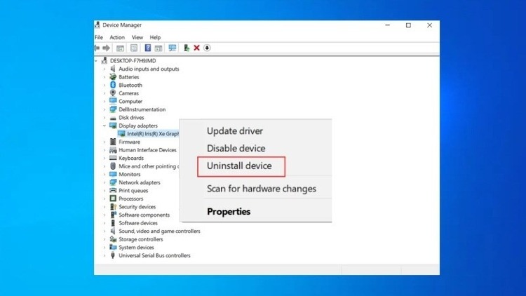 Gỡ bỏ và cài đặt lại Driver card đồ họa