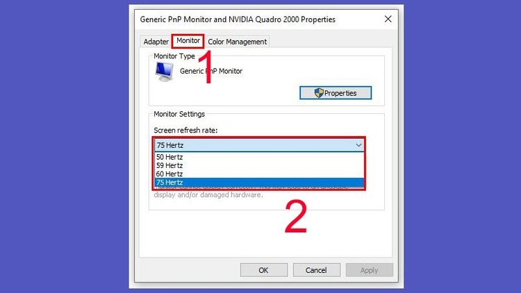 màn hình máy tính bị sọc ngang mờ