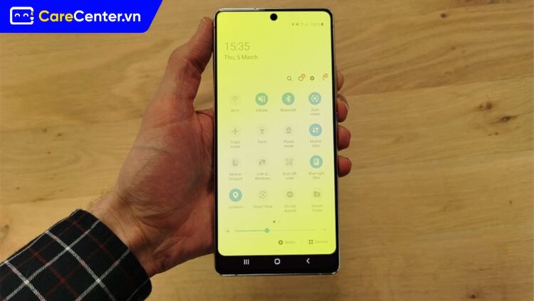 màn hình note 9 bị ám vàng