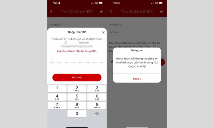 Xác thực và gửi hồ sơ mã số thuế online eTax Mobile
