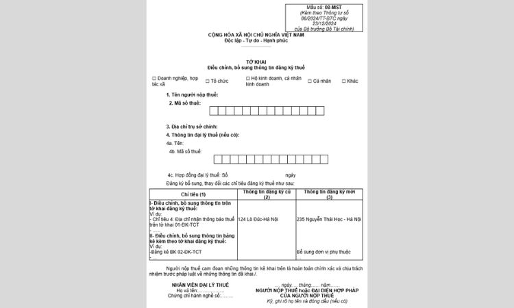 cách kê khai mã số thuế trực tiếp tại cơ quan thuế
