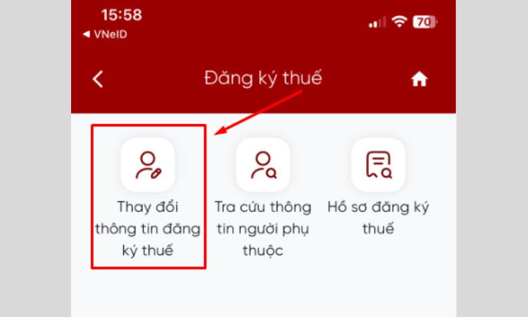 cách cập nhật cccd cho mã số thuế online eTax Mobile