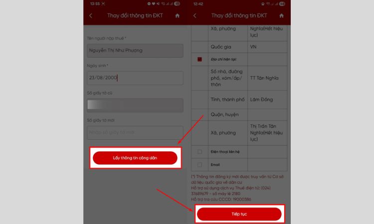 Lấy thông tin công dân mã số thuế online eTax Mobile