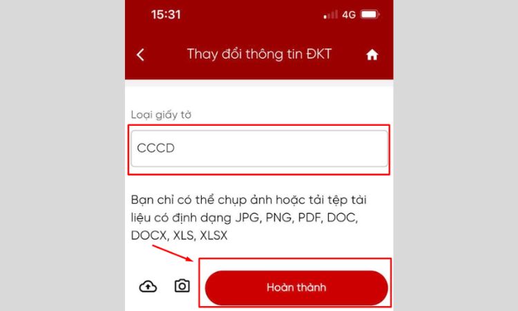 Đính kèm hồ sơ eTax Mobile