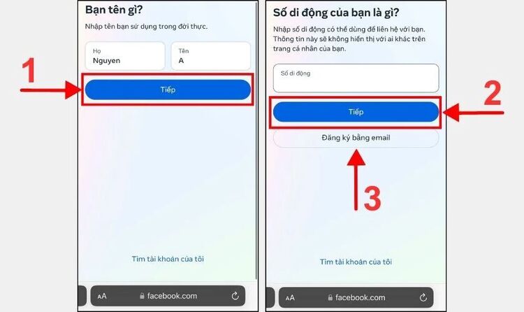 Tạo tài khoản Facebook phụ để kiểm tra có bị chặn không