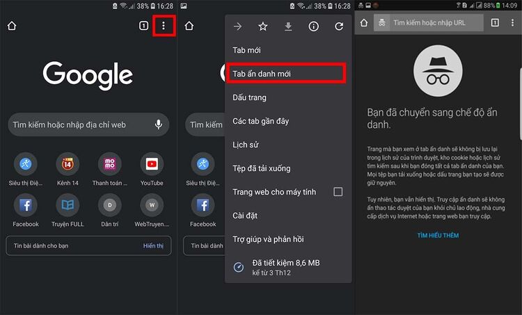 Sử dụng Ẩn danh khi Cách xem Facebook người đã chặn mình