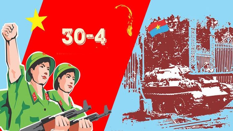 Background 30/4 - 1/5 hiện đại, sáng tạo