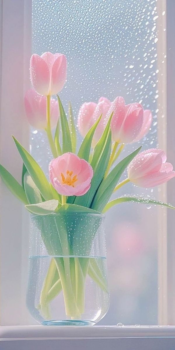 Hình nền hoa tulip màu hồng