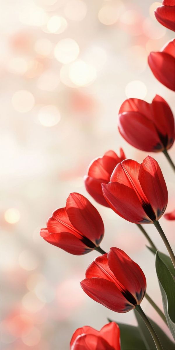 Hình nền hoa tulip màu đỏ cho điện thoại