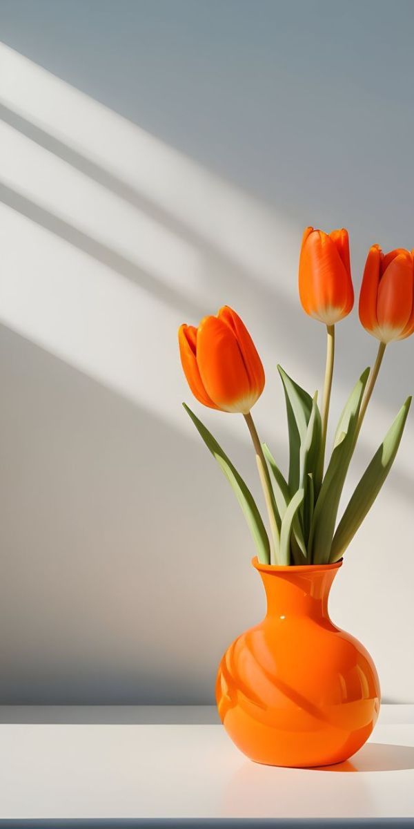 Hình nền hoa tulip màu cam cho điện thoại