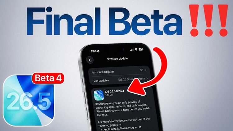 iOS 26.5 beta 4 ra mắt