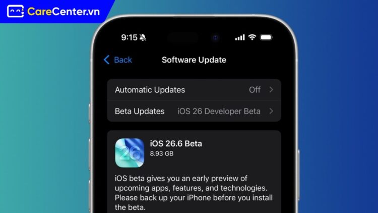 bản cập nhật iOS 26.6 beta 1