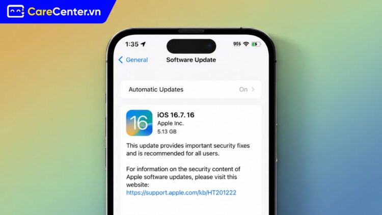 iOS 16.7.16 ra mắt